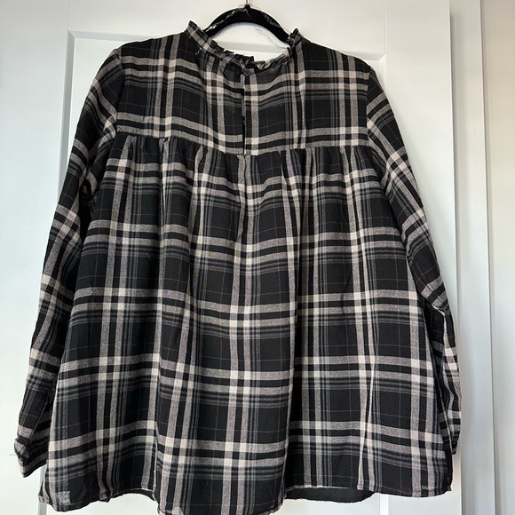 Indigo Soul Checkered Ruffle Top - Picture 2 of 5